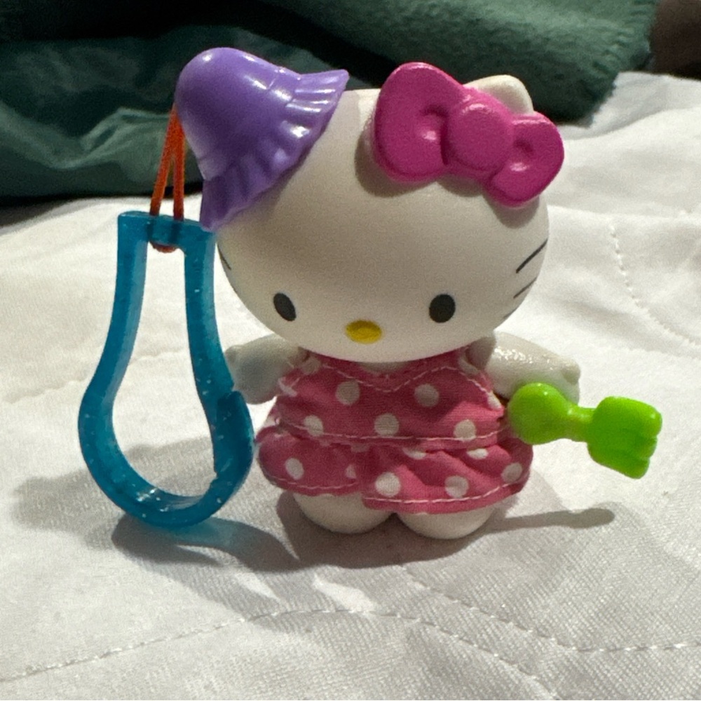 Hello Kitty Keychain w/Pink and Purple Outfit